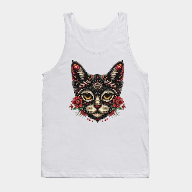 Cat tattoo Tank Top by Tiny crafty aliens